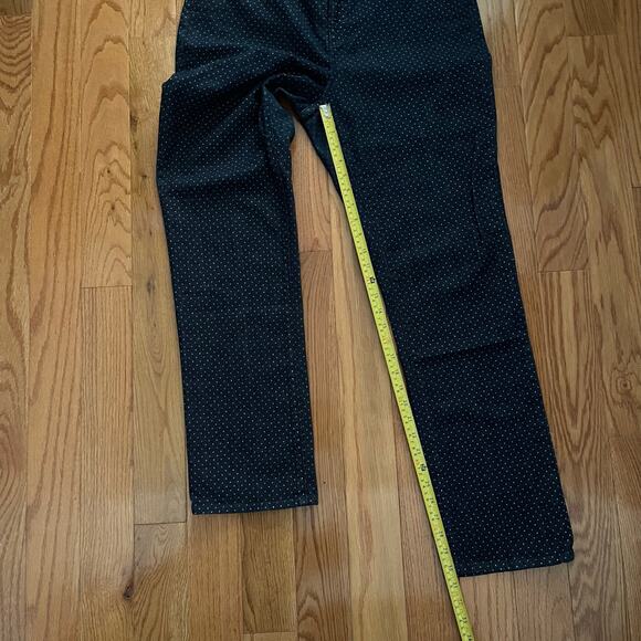 Lands' End Straight Leg Jeans Womens 14 Blue White Polka Dot Casual Denim Basic - Picture 9 of 10